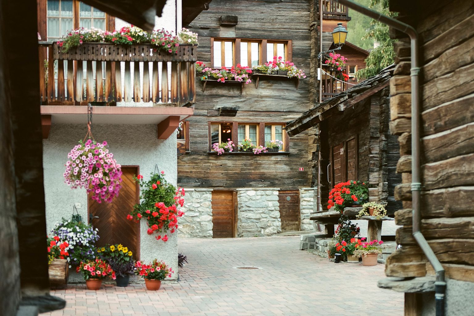 Évolène in the Val d'Hérens is a true picture postcard village where the Valais from earlier times is still very present, Valais, Switzerland