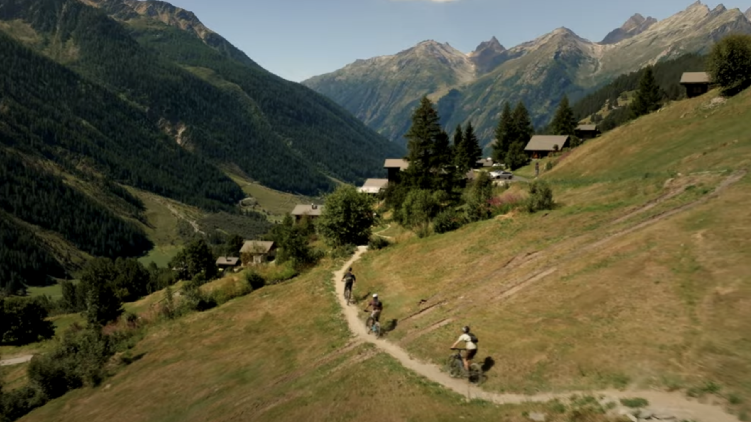 Valais Alpine Bike routes in Fully. Valais, Switzerland.