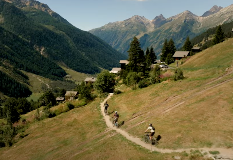 Valais Alpine Bike routes in Fully. Valais, Switzerland.