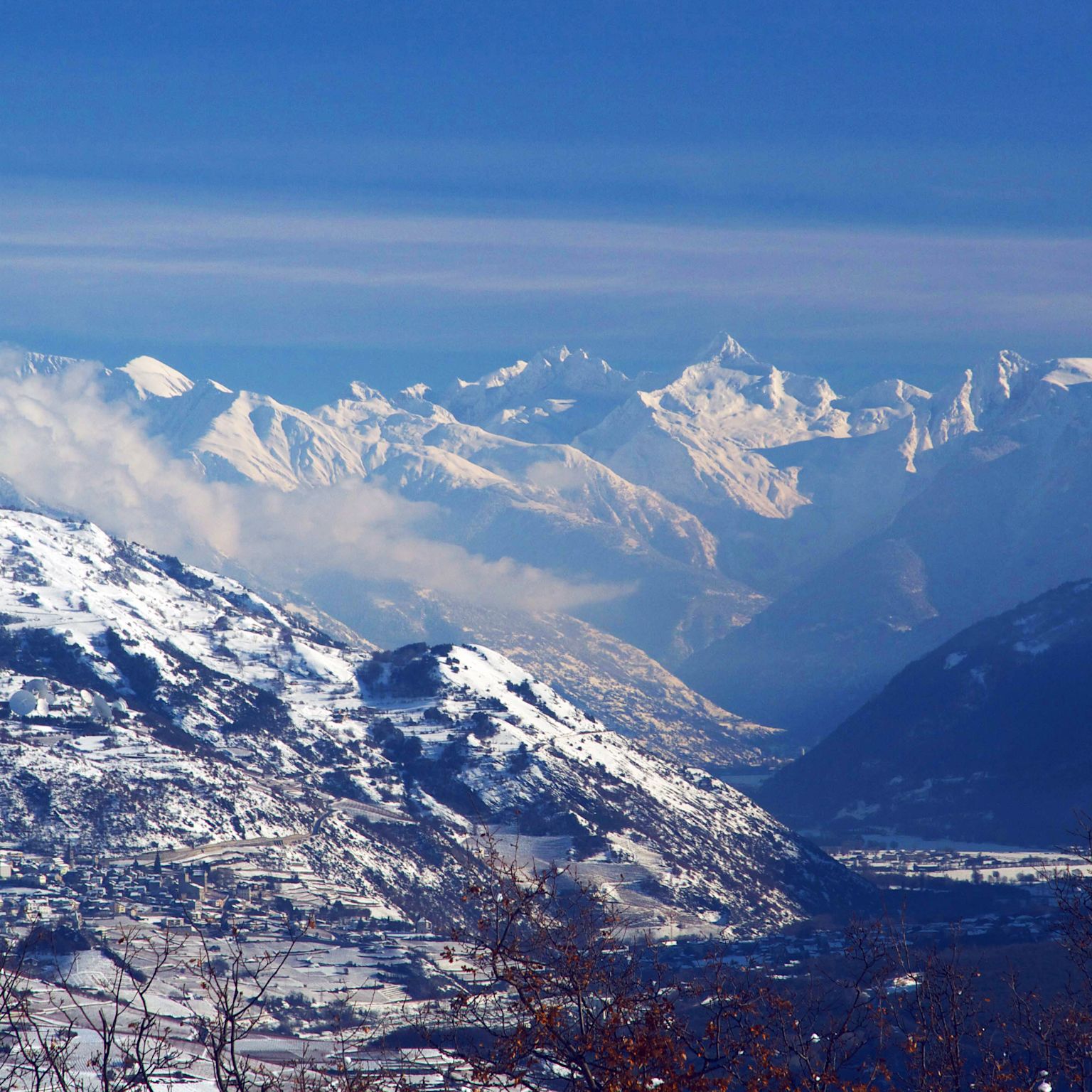 Dorf Sierre / Siders im Winter, Wallis