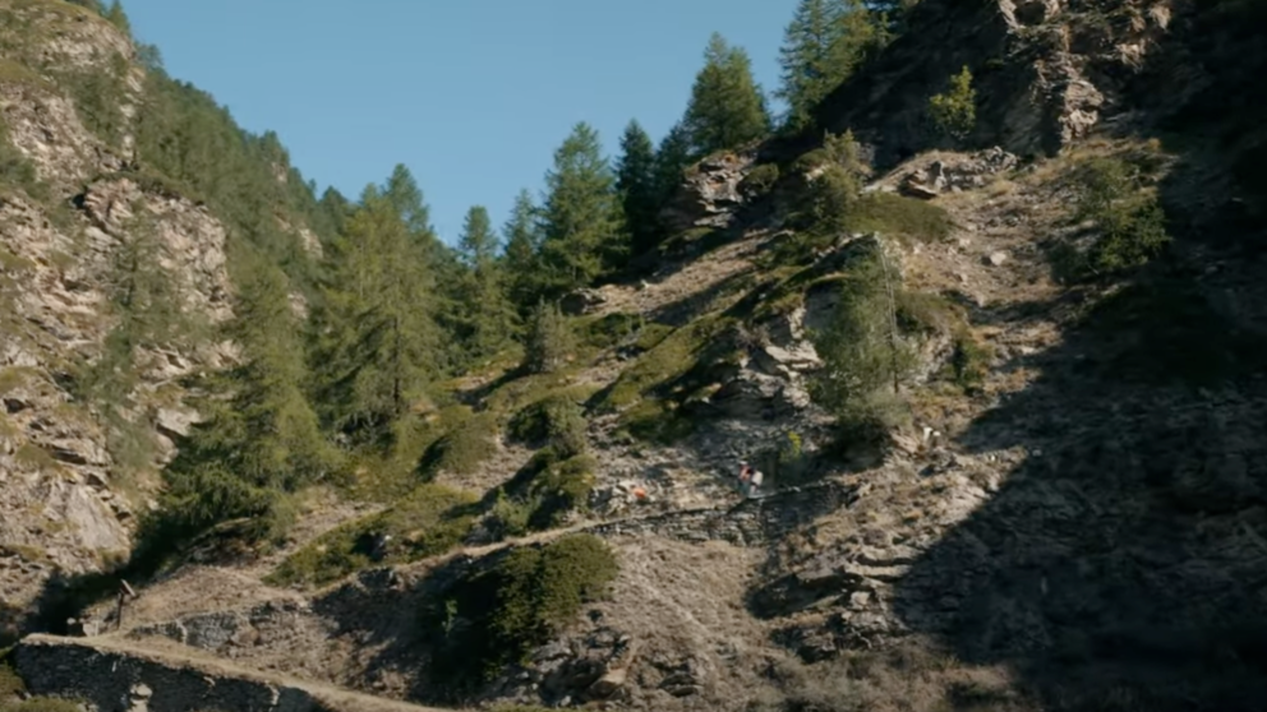 Valais Alpine Bike routes between Unterbaech-Graechen. Valais, Switzerland.