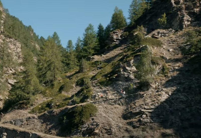 Valais Alpine Bike routes between Unterbaech-Graechen. Valais, Switzerland.