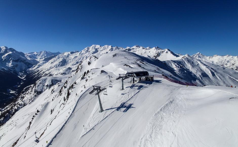 Panoramablick auf das Skigebiet von Thyon Region - 4 Vallées  