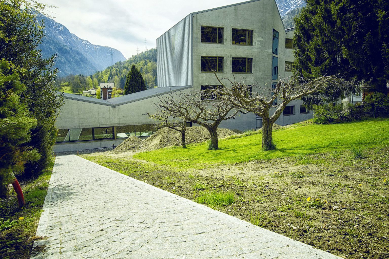 School in Salvan, architecture