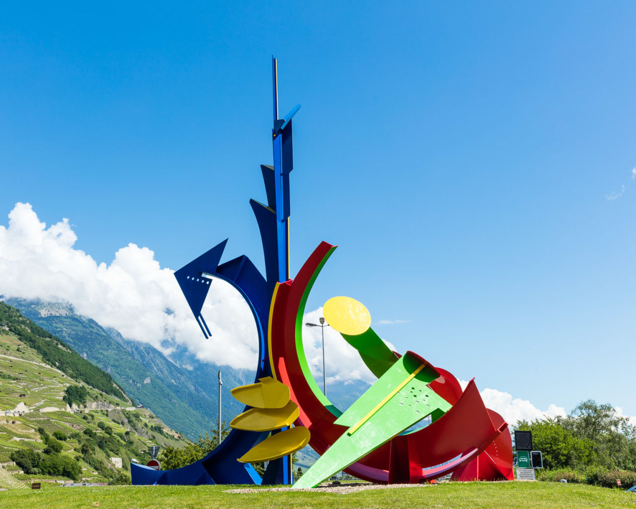 Discover on foot or by car the sculptures and works of art that adorn 17 roundabouts in the town of Martigny, Valais, Switzerland