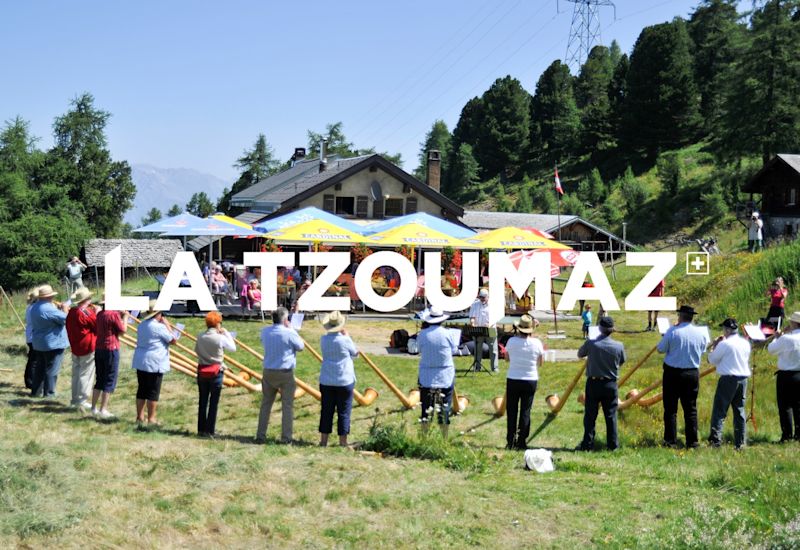 Swiss National Day in la Tzoumaz, Valais, Switzerland.