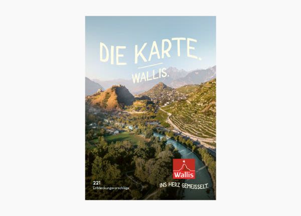 Broschüre mit Ausflugszielen im Wallis, Schweiz