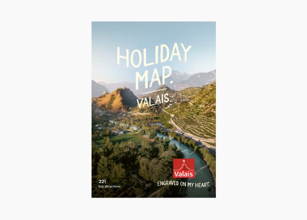Broschüre mit Ausflugszielen im Wallis, Schweiz