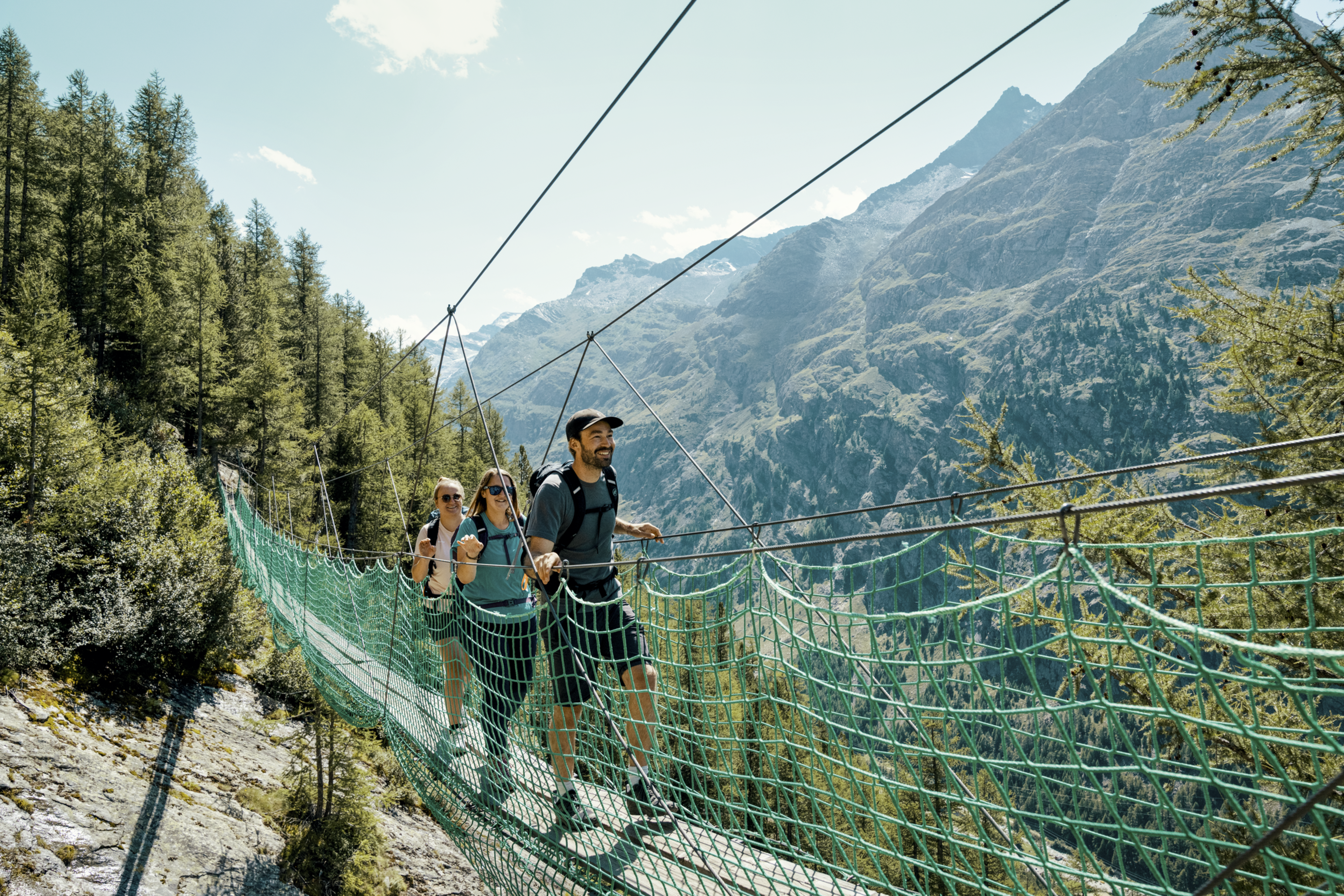 The first of two suspension bridges, both with breathtaking views.