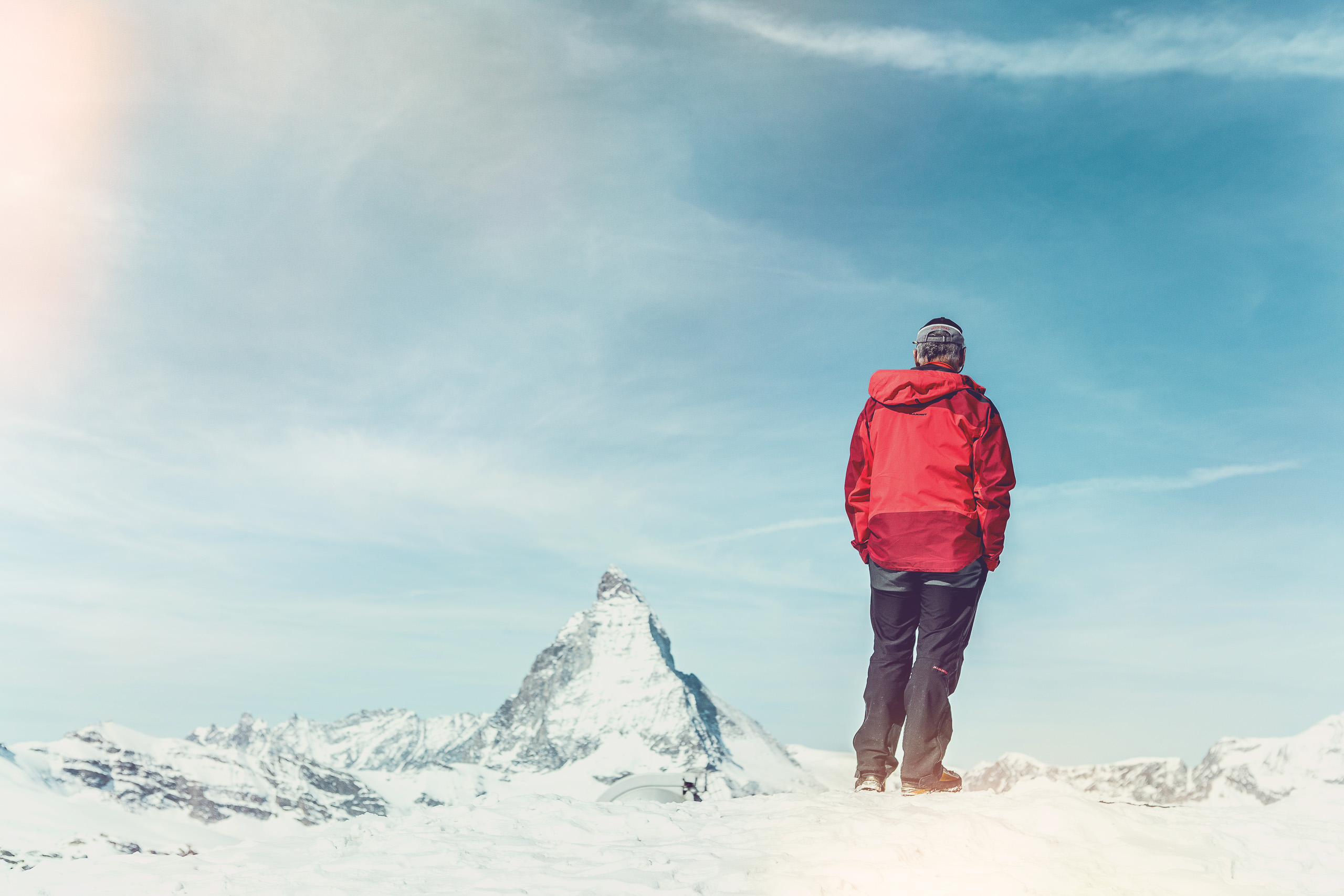 Bergretter Bruno Jelk,  Aussicht Matterhorn im Winter, Zermatt, Wallis