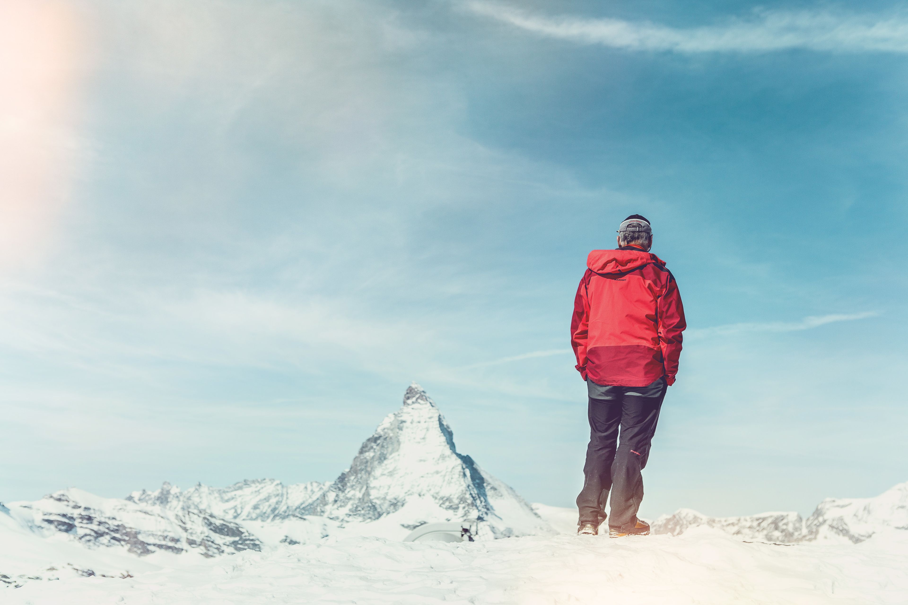 Bergretter Bruno Jelk,  Aussicht Matterhorn im Winter, Zermatt, Wallis