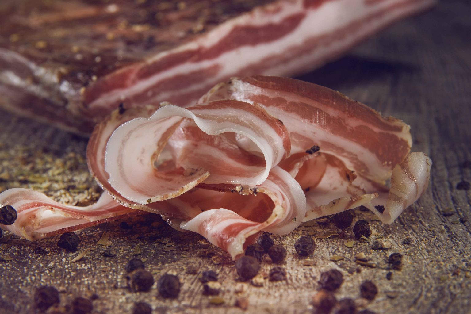 Valais dry bacon cut into thin strips, Valais Wallis, Schweiz Suisse