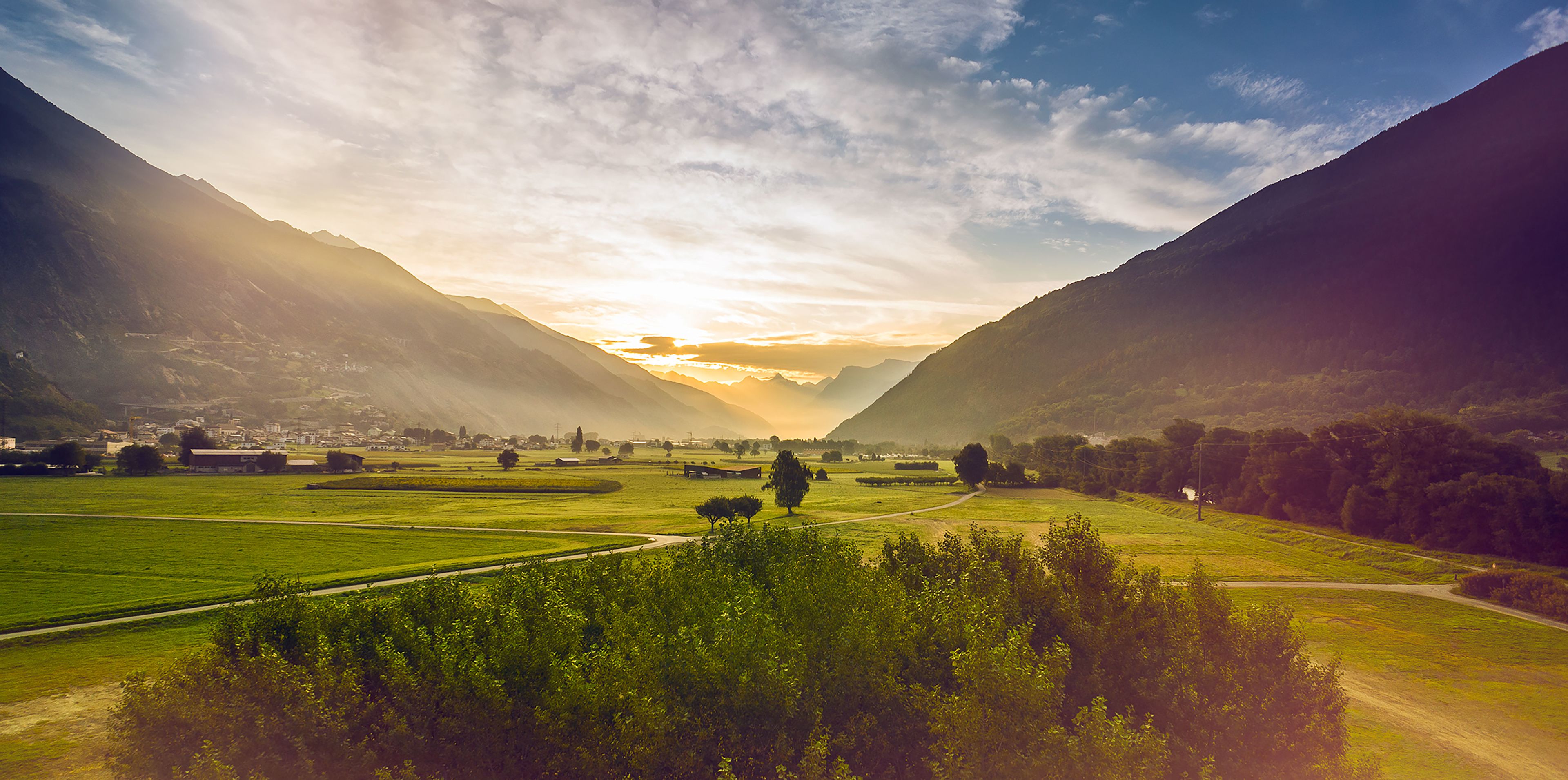 Sunrise in Turtmann, Valais