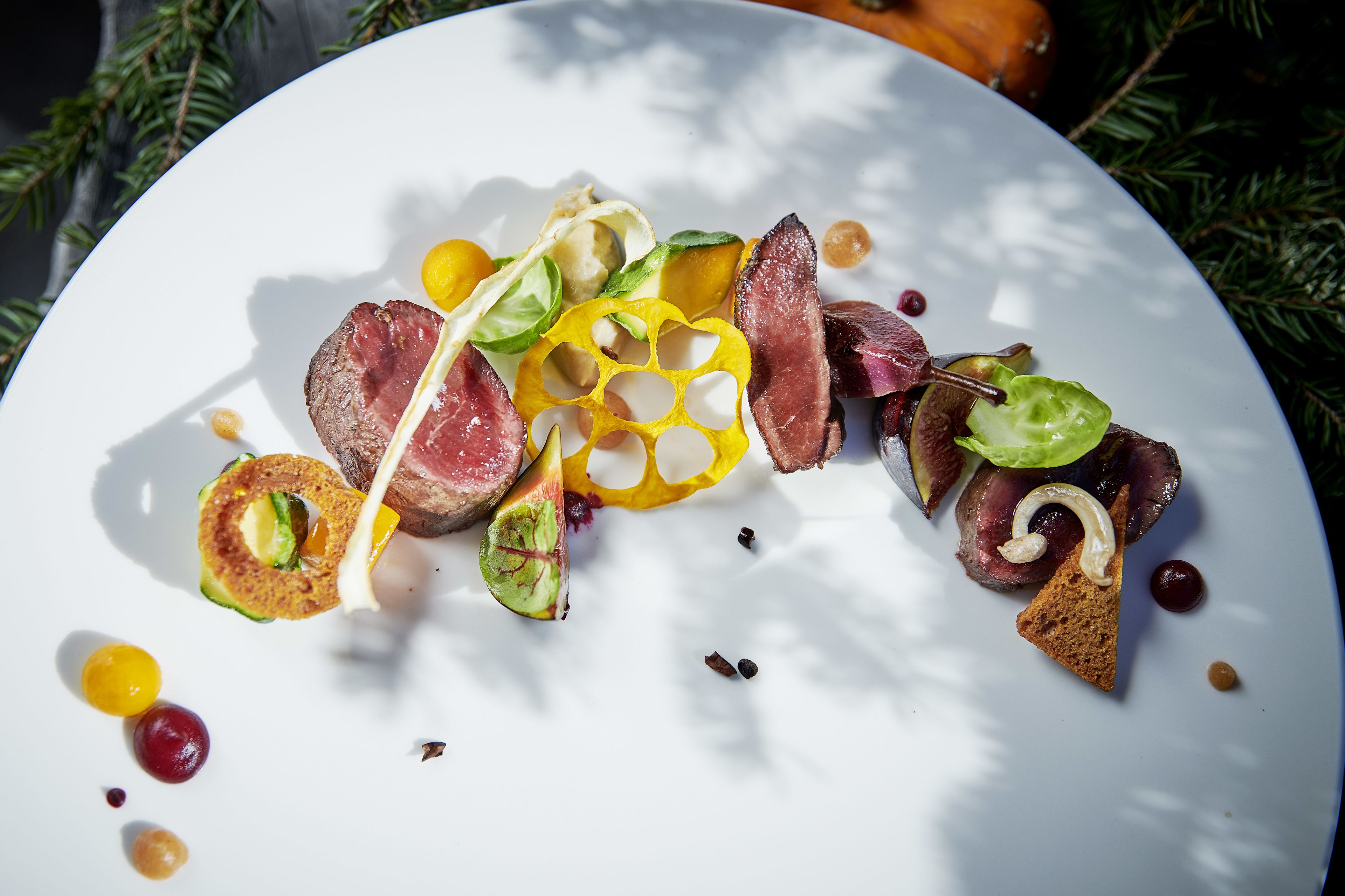 Plat gastronomique de Pierre Crepaud. Valais, Suisse