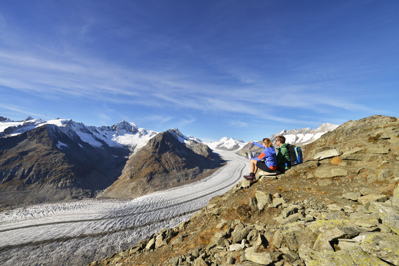 Great Aletsch Glacier, Aletsch Arena, summer, Valais