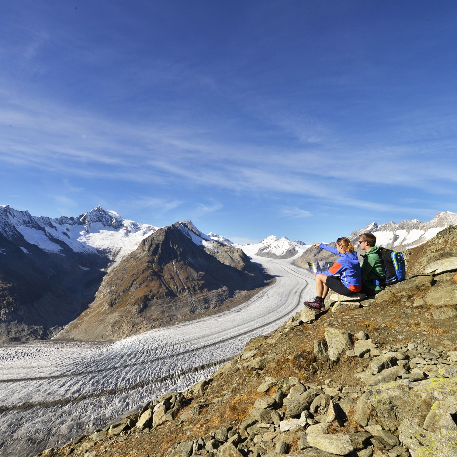 Great Aletsch Glacier, Aletsch Arena, summer, Valais