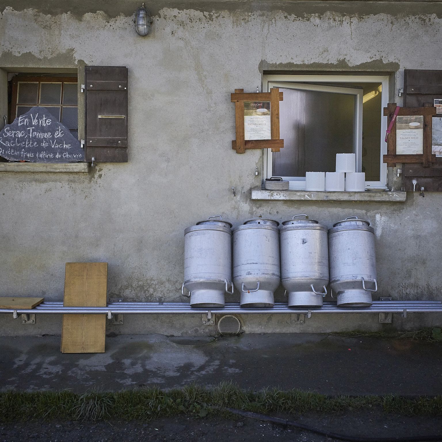 Milk cans, Valais, Switzerland