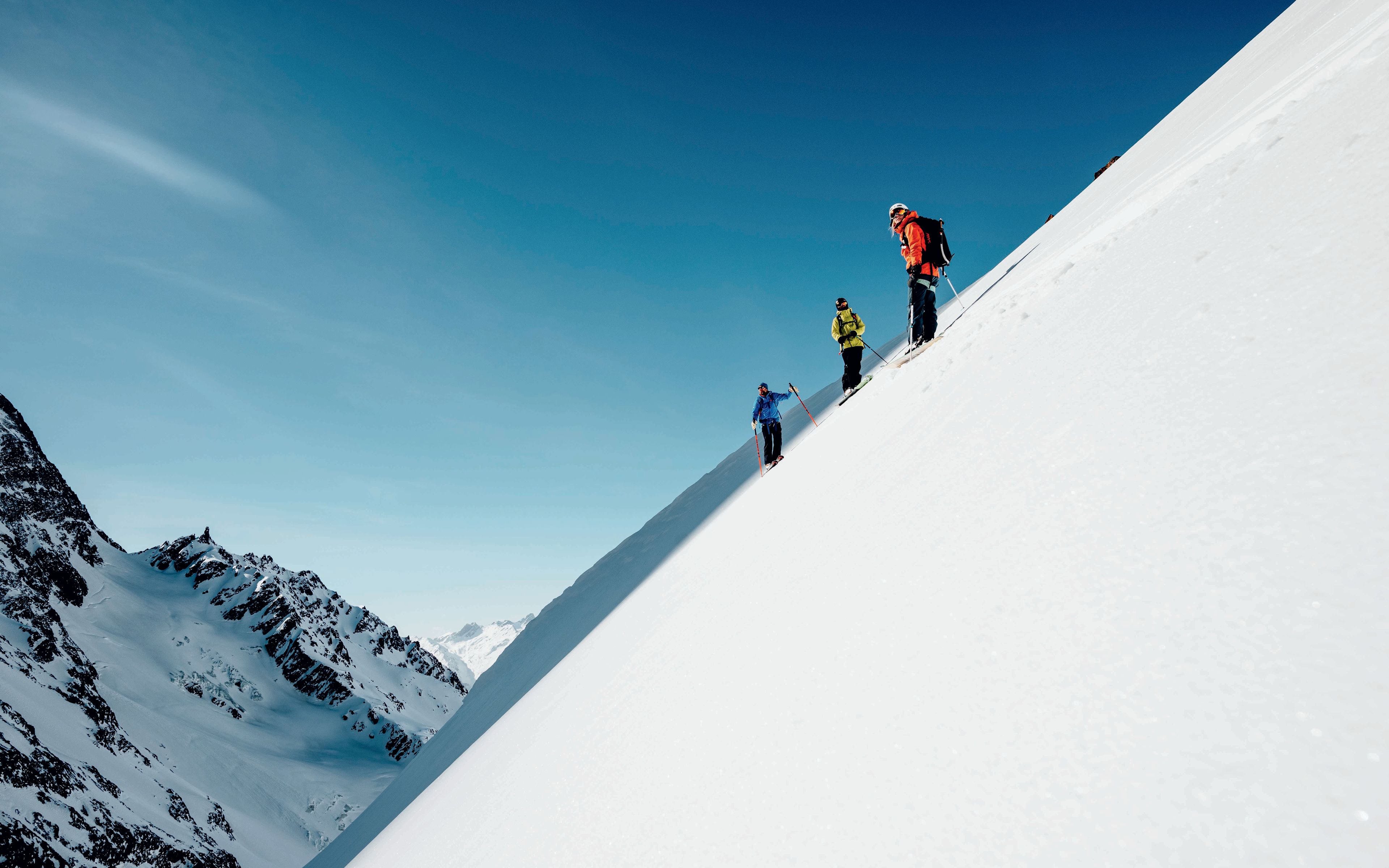 Ski touring Lötschental. Valais, Switzerland