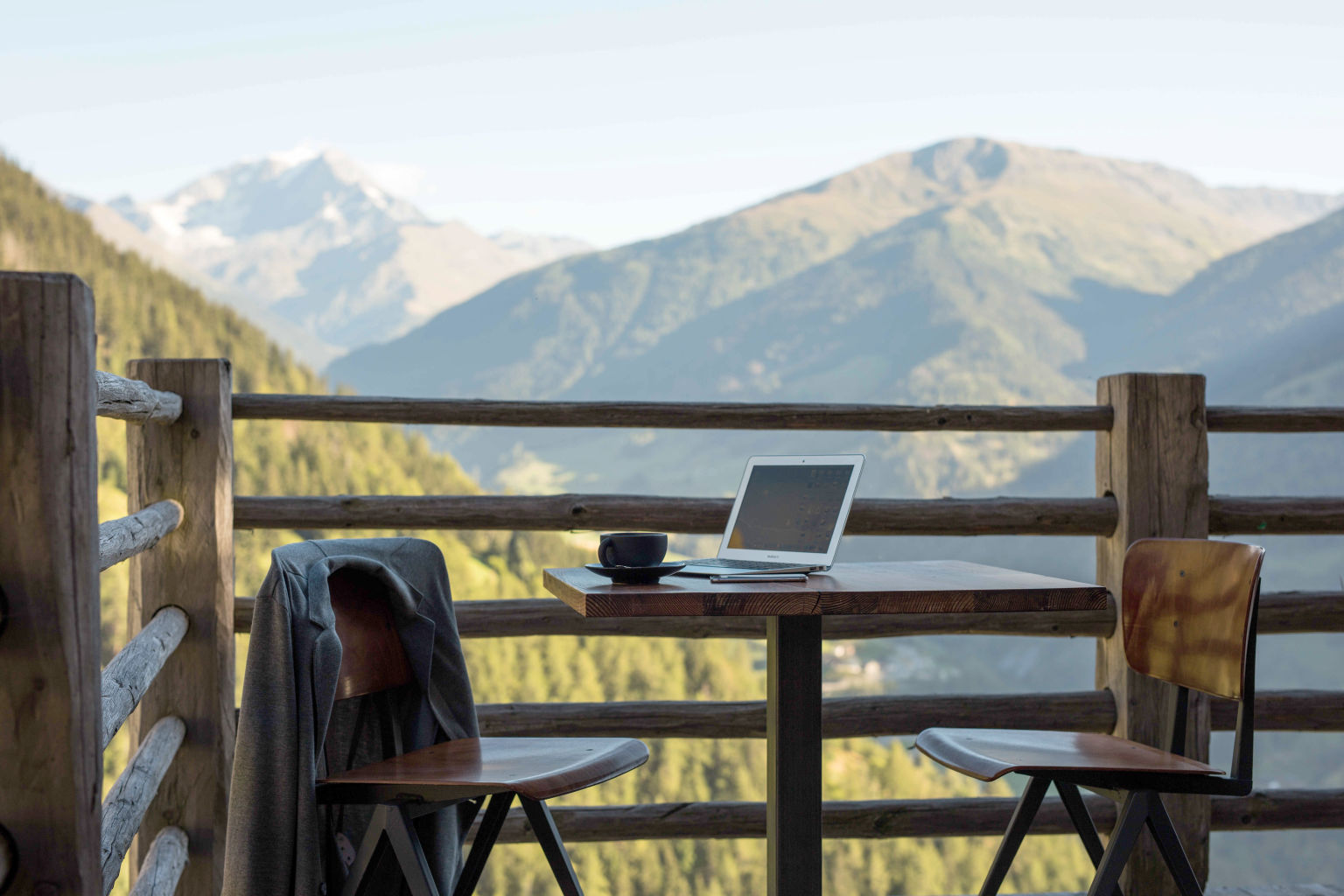 Workspace with view in Commeire, business in Valais, Switzerland