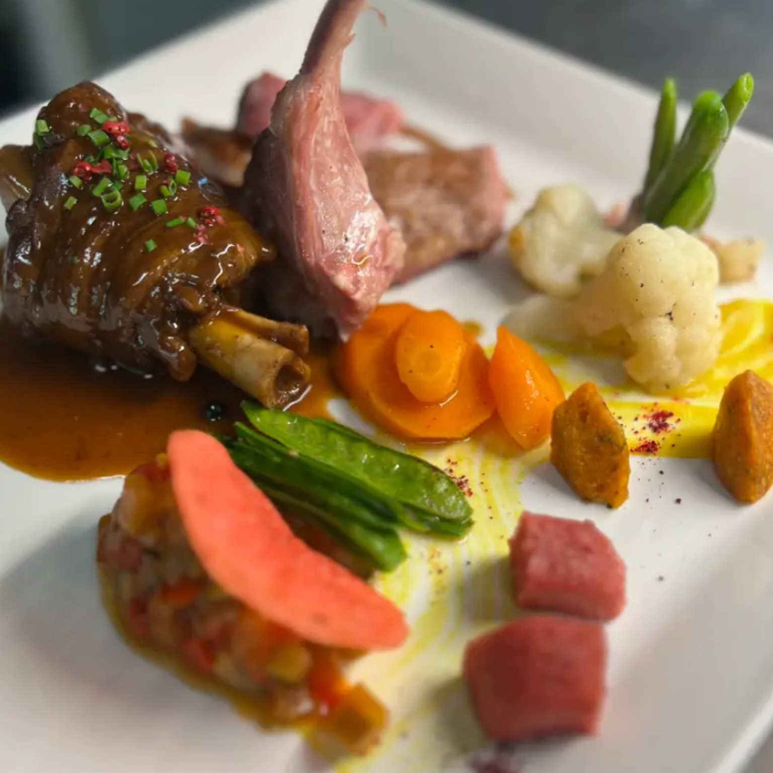 dish served at Flaschen restaurant on the ski slopes of Albinen, Valais