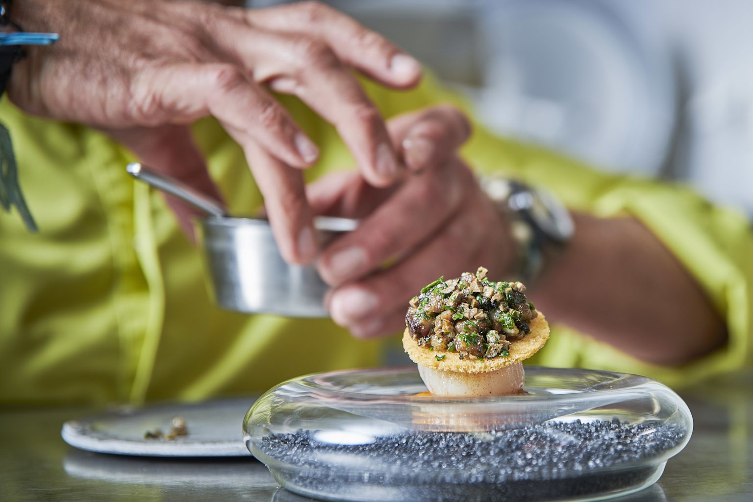 Plat gastronomique de Pierre Crepaud. Valais, Suisse