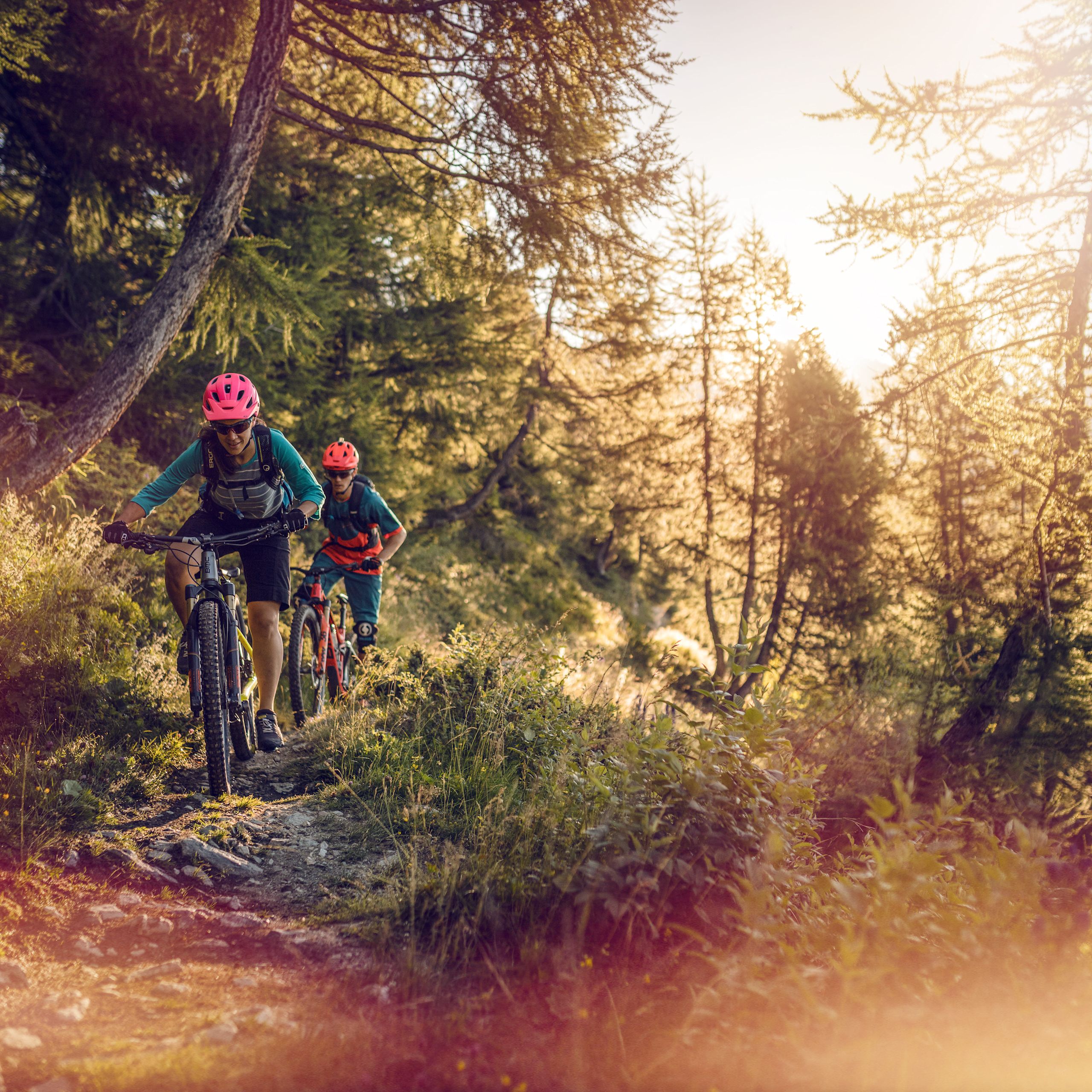 Mountainbiken in Leukerbad, Wald, Wallis, Schweiz