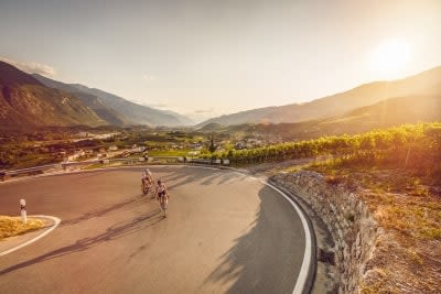 Cyclistes à Salgesch, Valais