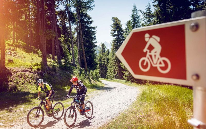 Signage to guide e-bike riders to find their way, Valais Switzerland