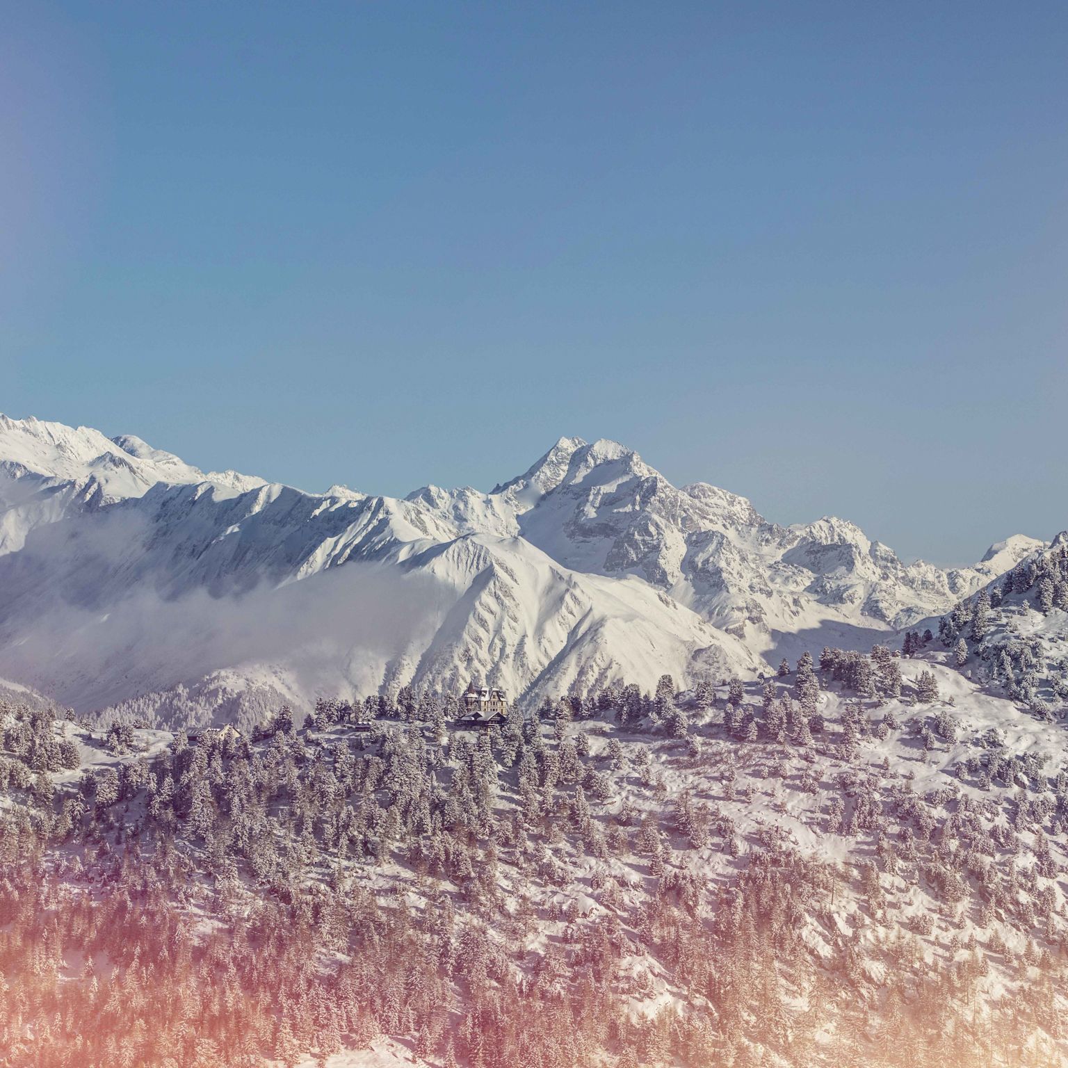 Paysage d'hiver, Villa Cassel, Riederalp, Belalp, Valais, Suisse