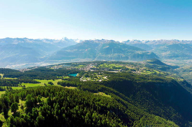 Crans-Montana en été, panorama, Valais, Suisse