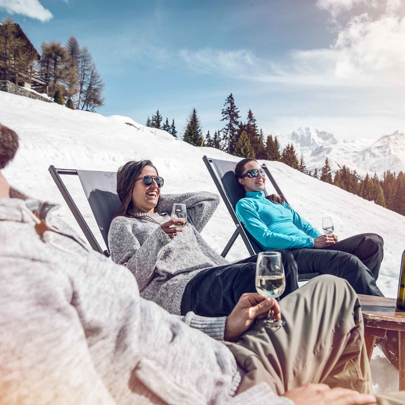 Détente après une journée de ski, Après-ski, Verbier Valais Wallis Schweiz Suisse
