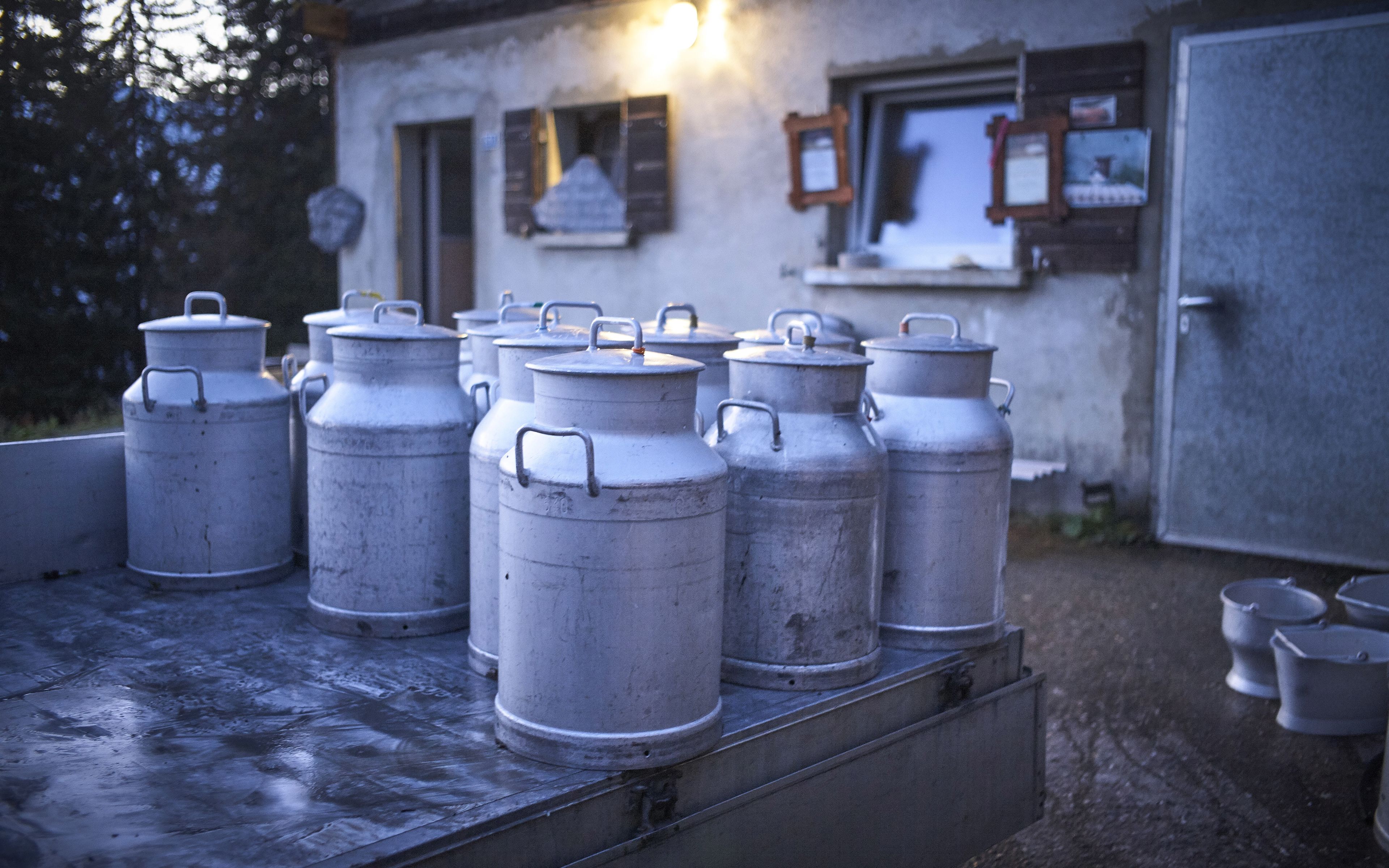 Milk cans, Valais, Switzerland