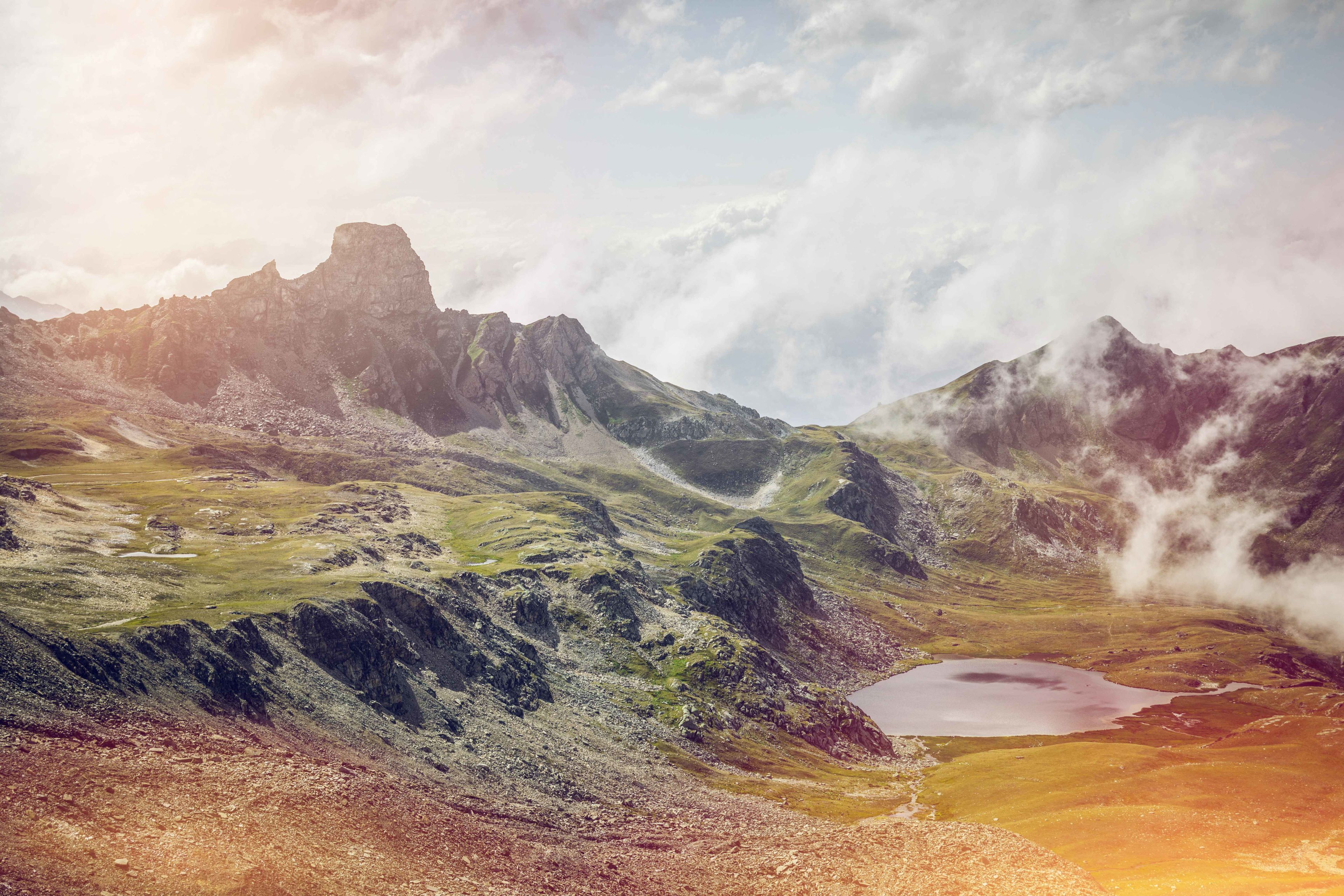 mountain lake, Valais, nature, cooling, summer in Valais, Switzerland