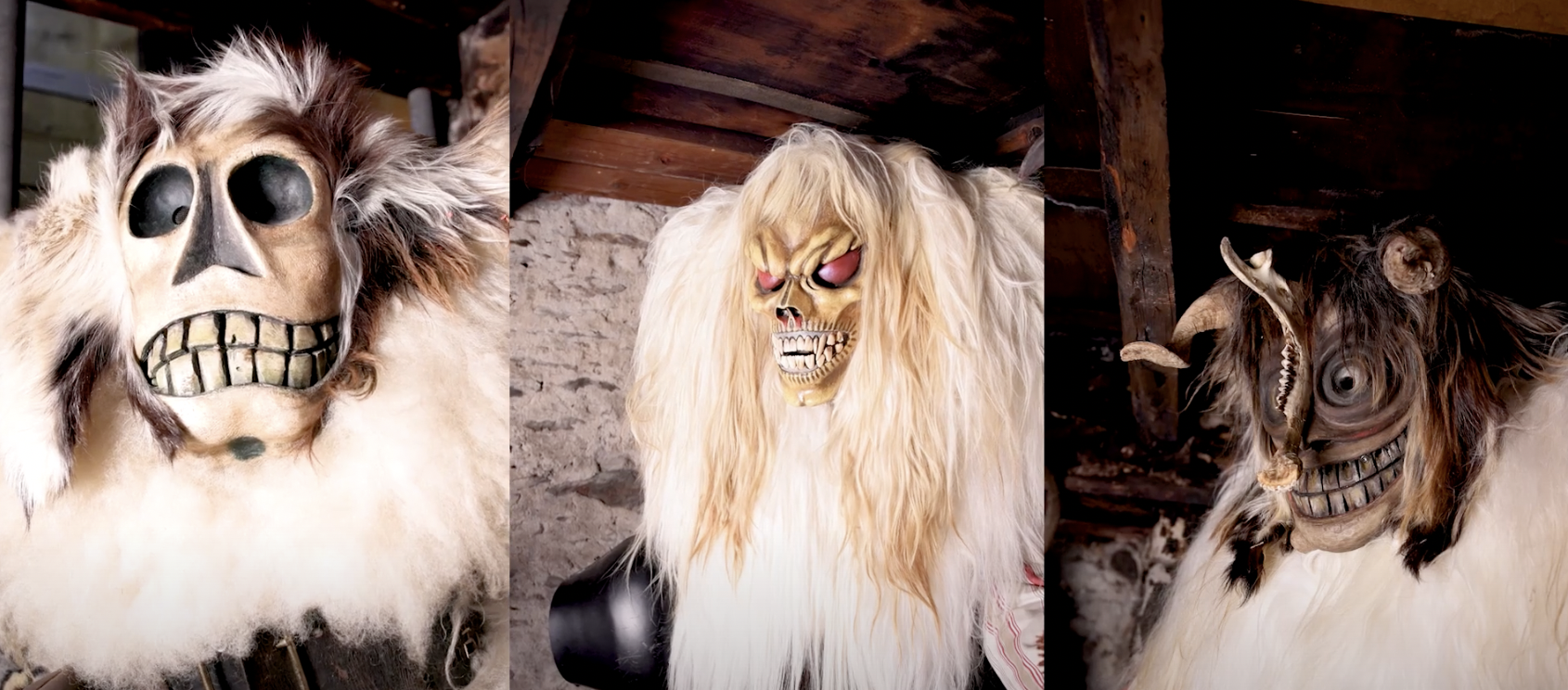 Les Tschäggättä sont des personnages carnavalesques dans le Lötschental. Valais, Suisse