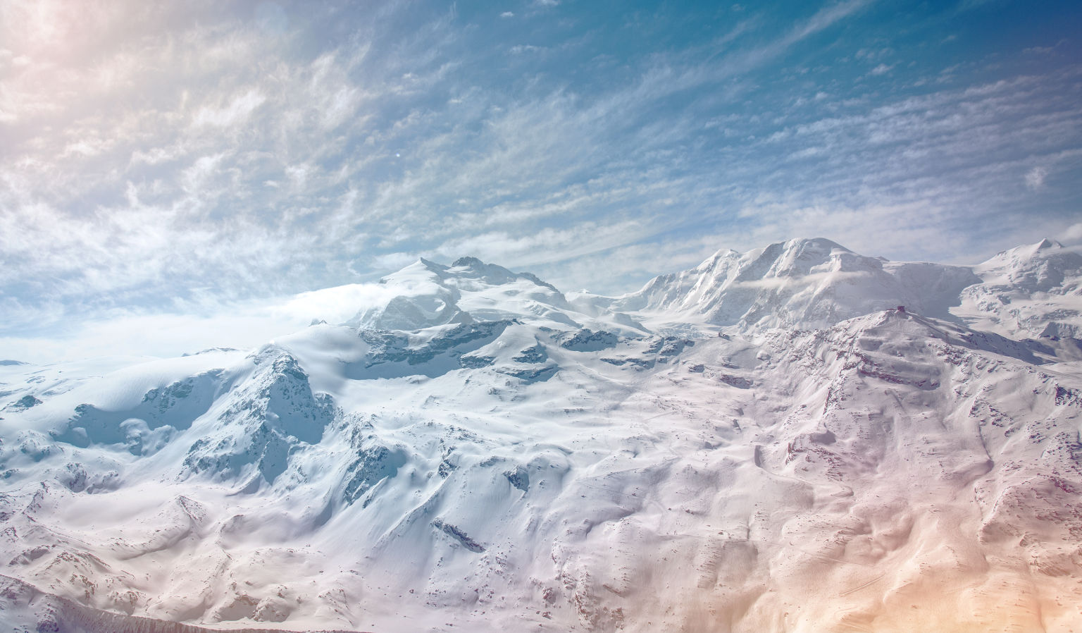 Winter panorama in Valais, Zermatt, Switzerland