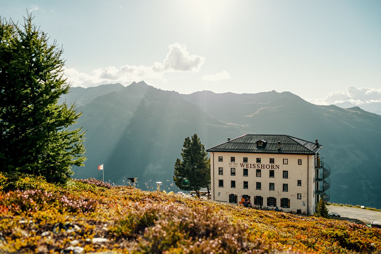 Hotel Weisshorn in St-Luc in the Val d'Anniviers, Valais, Switzerland.