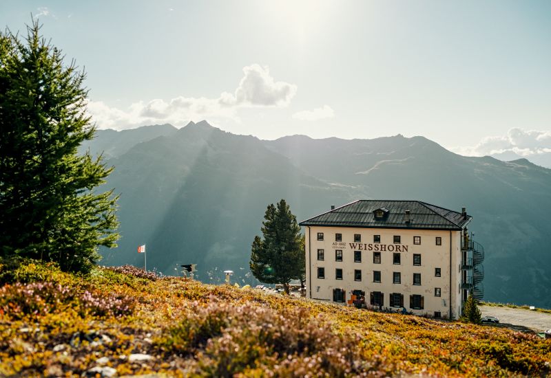 Hôtel Weisshorn à St-Luc dans le Val d'Anniviers, Valais, Suisse.