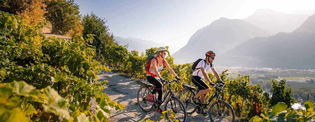 Walliser Weinweg mit dem Velo