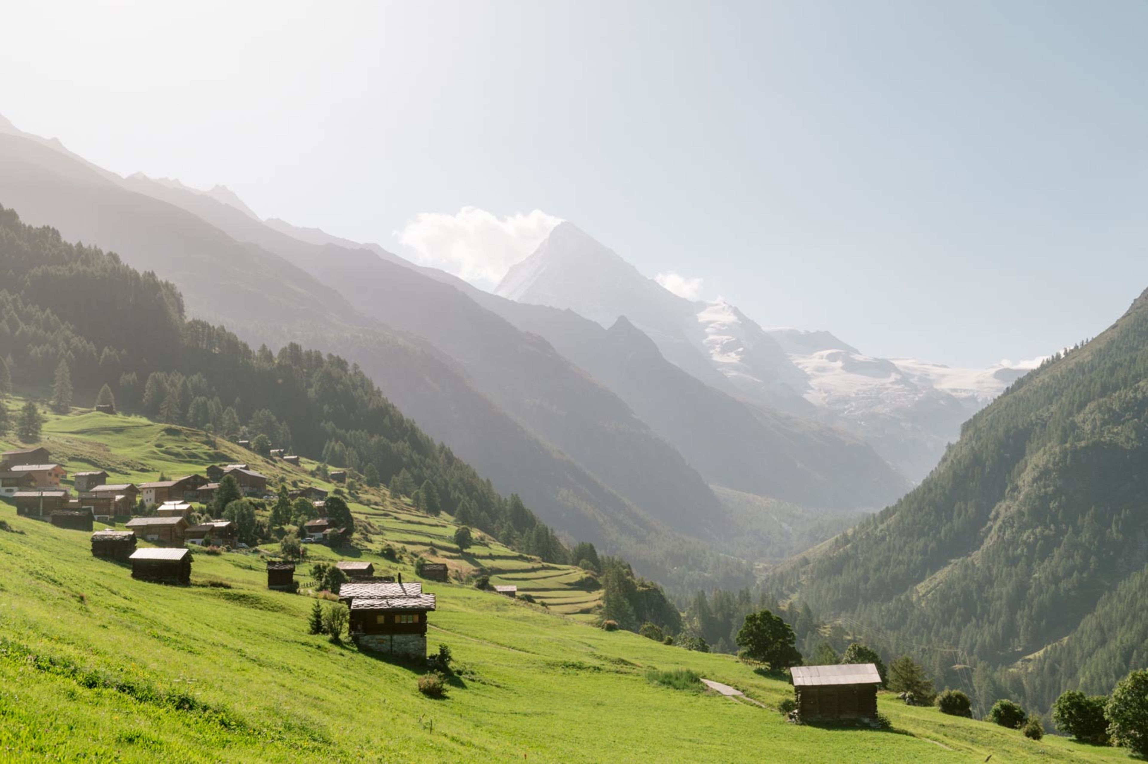 Barns at the foot of the Dent Blanche