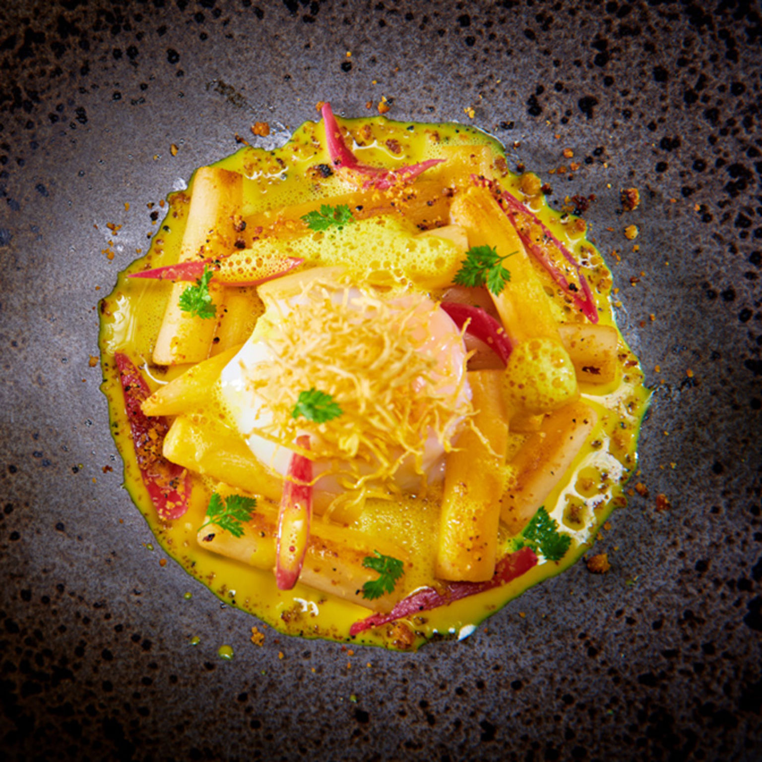 Delicious dish at Le Bistrot restaurant on the ski slope in Verbier, Valais