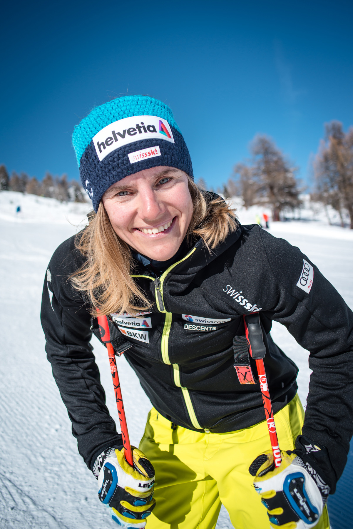 Amélie Reymond. Skiing in Valais. Switzerland