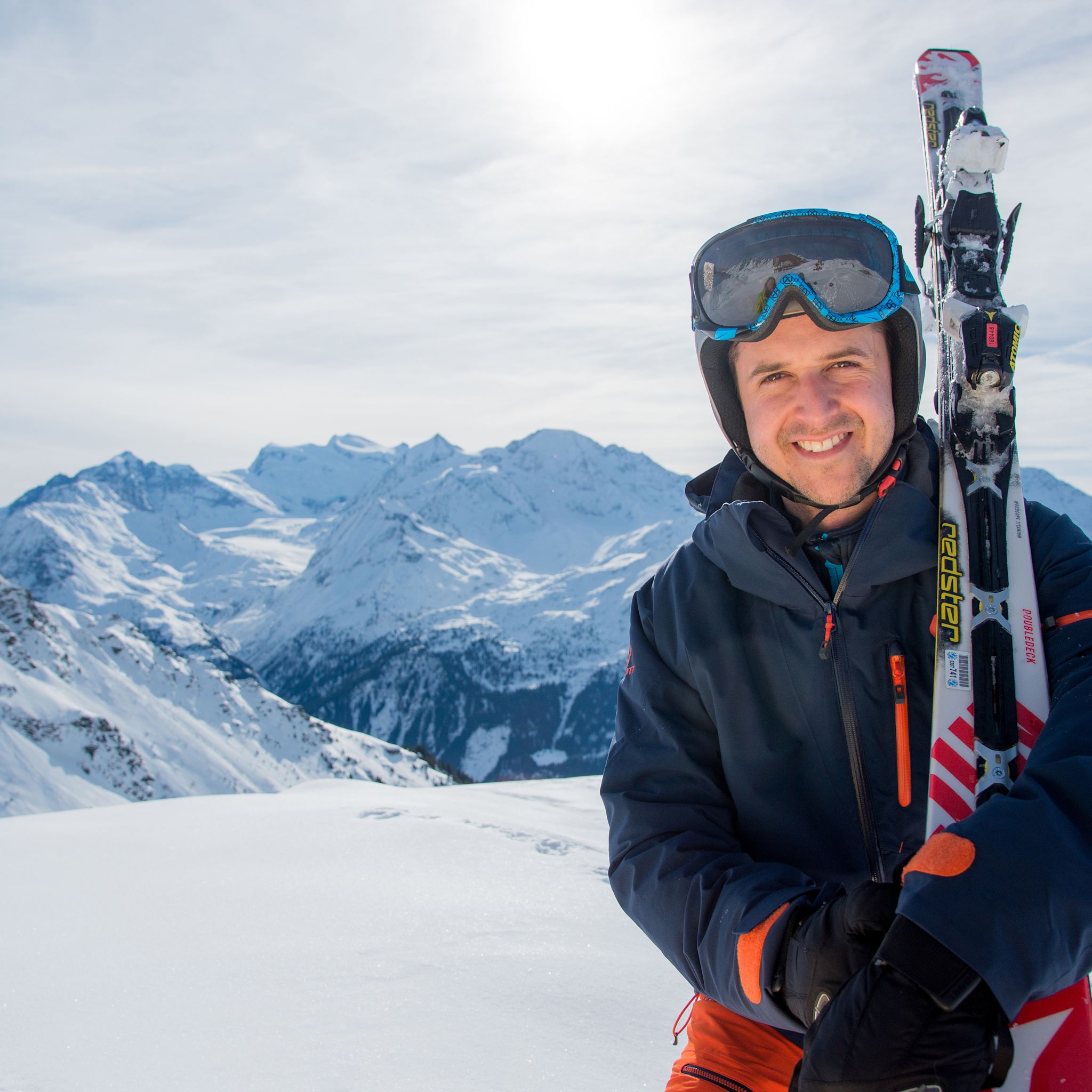 Tom Lüthi skiing in Verbier, Valais
