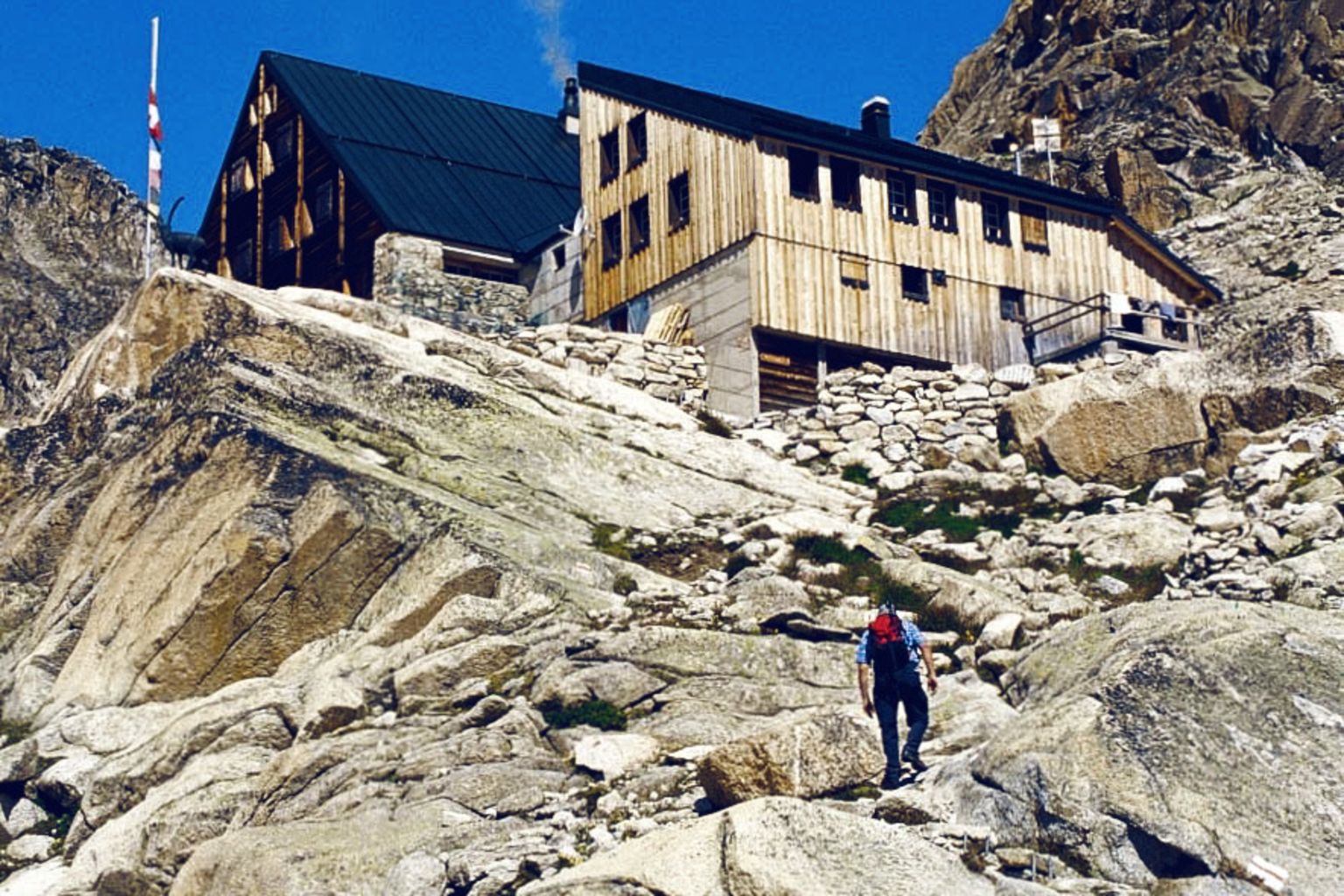 Cabane d'Orny CAS, mountain hut at the swiss alps in Valais
