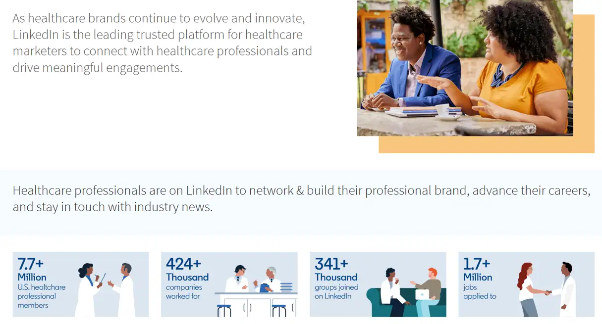 LinkedIn segments B2B audiences based on firmographic data, such as specific industries 