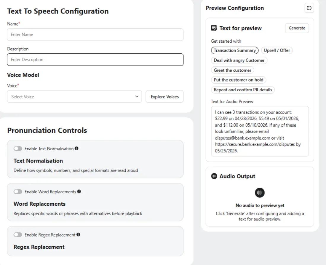 Sprinklr Voice AI capability configuration.