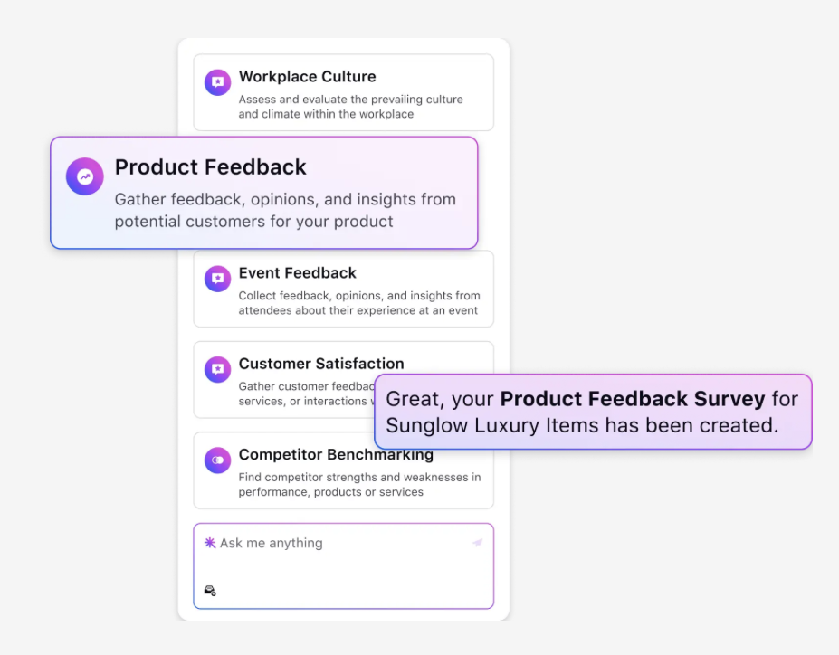 AI-powered survey software powered by Sprinklr