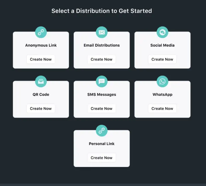 Survey distribution on the channel of choice with Sprinklr Surveys software