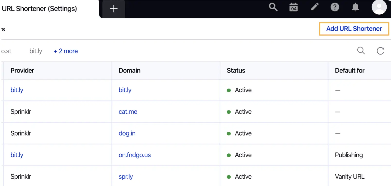 Sprinklr Bit.ly integration for URL shortening