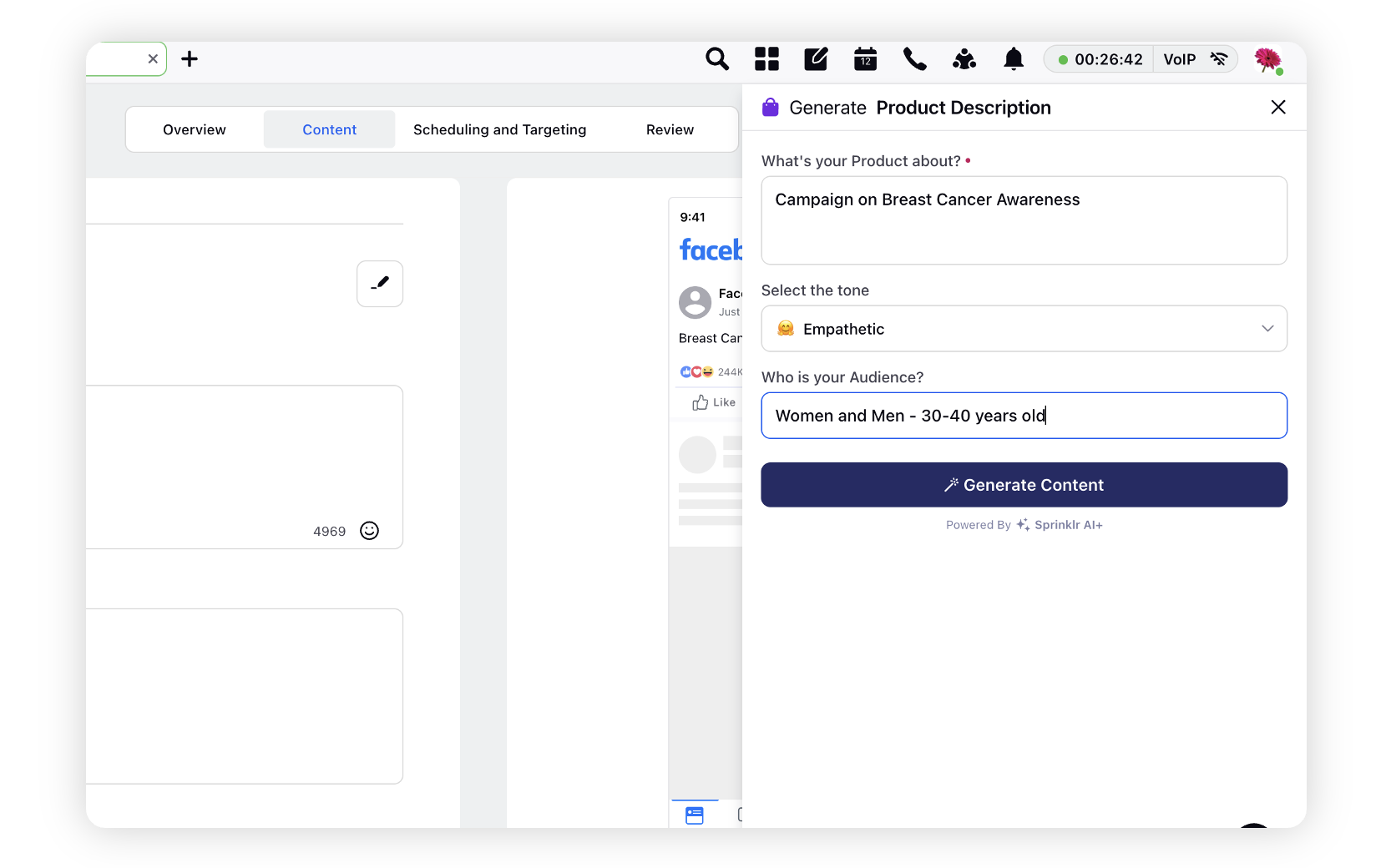 Selecting the tone while using Sprinklr AI+ Quick Replies