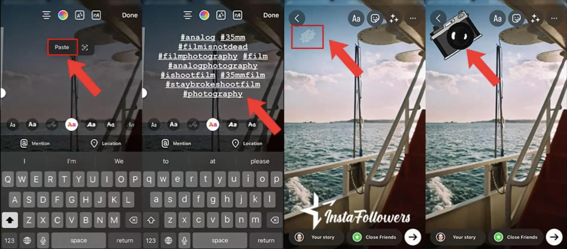 Hide hashtags on Instagram Stories